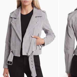 Blank nyc suede moto jacket gray